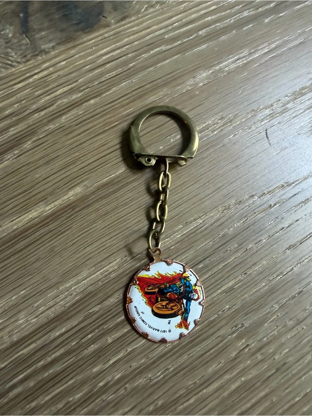 Ghost rider marvel comics Vintage Motorcycle Enamel Keychain 1977